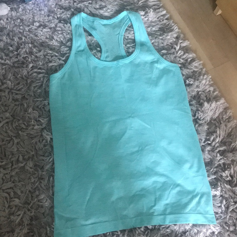 Blue Lululemon running tank top